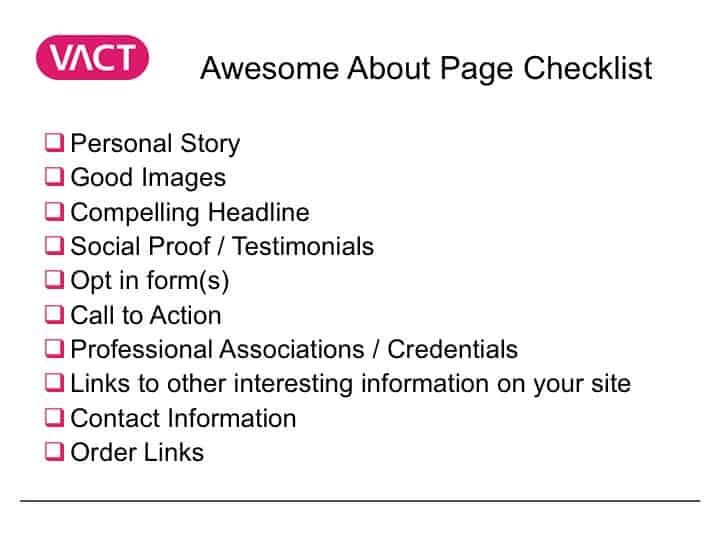 Awesome About Page Checklist