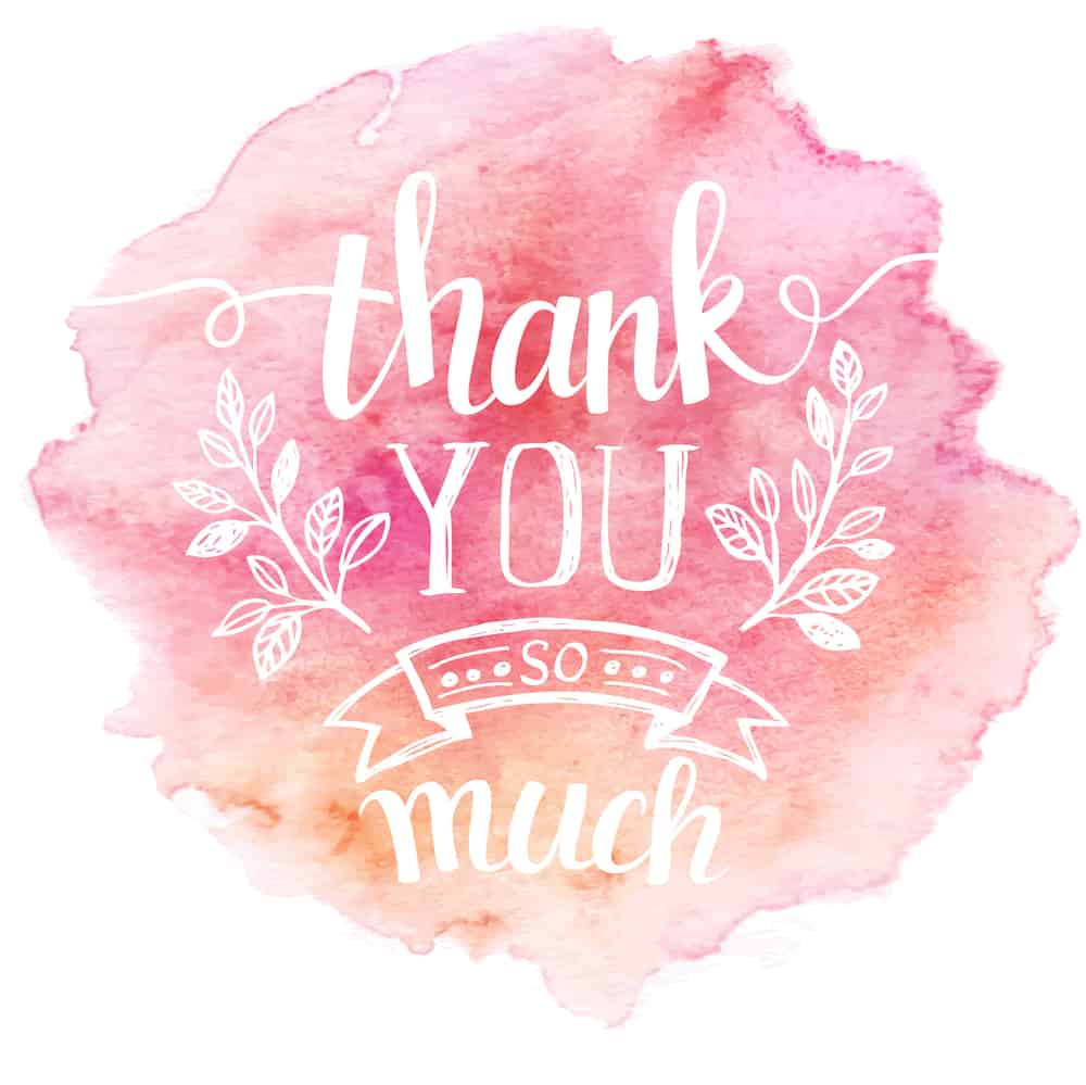 Thank you so mach. Hand lettering. Watercolor background