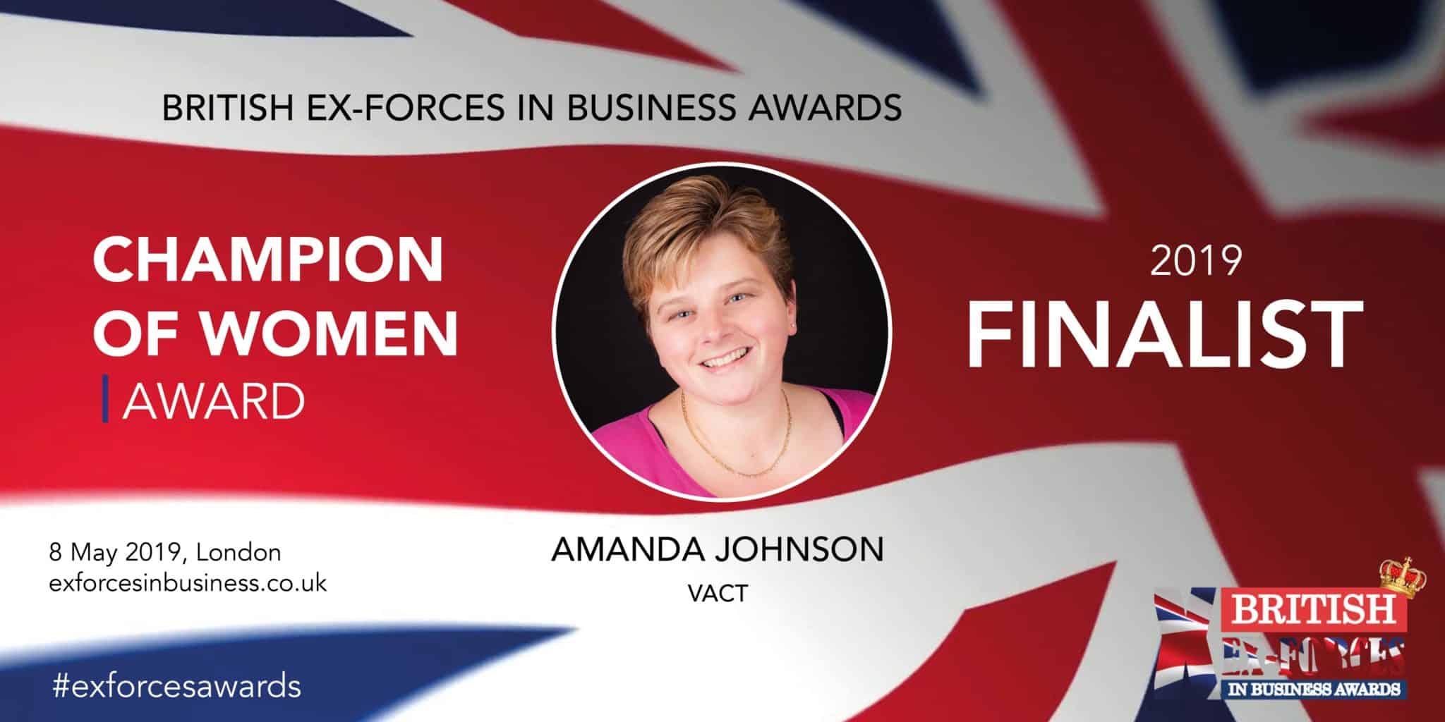 Finalist logo for Amanda Johnson - British Ex Forces in Business Awards